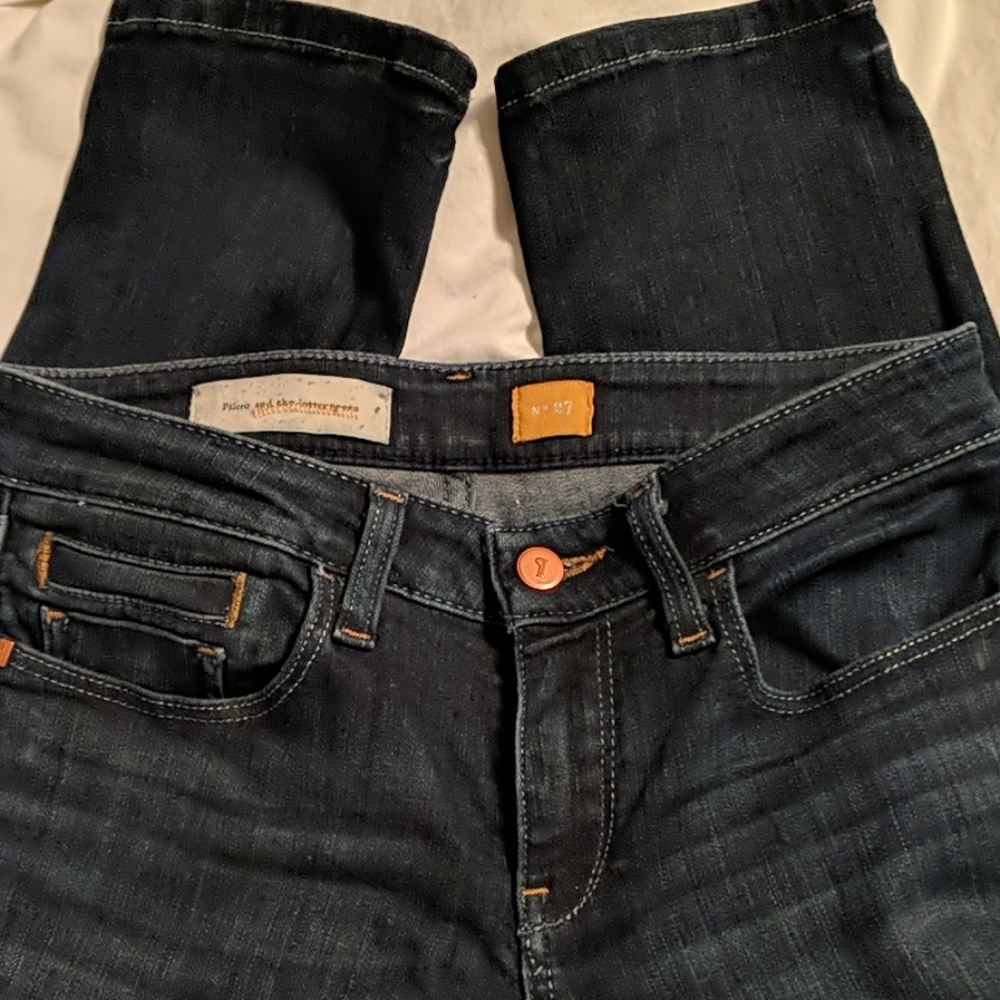 Pilcro and Letterpress Dark Wash Ankle Jeans